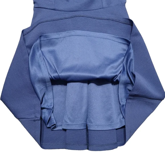 Lulu's Season of Fun Off The Shoulder Skater Dress Denim Blue - Picture 3 of 6